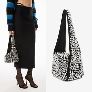 Like new Alexander Wang spike small hobo bag in studded leather $995